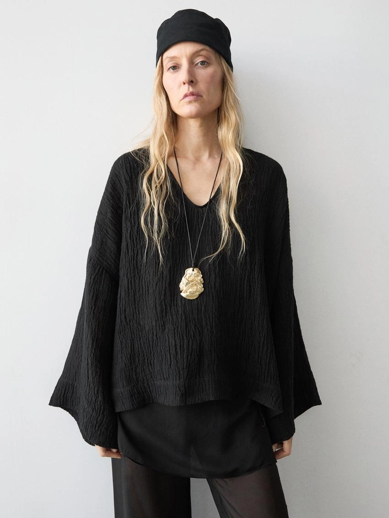 Приталенная блуза из 100% льна