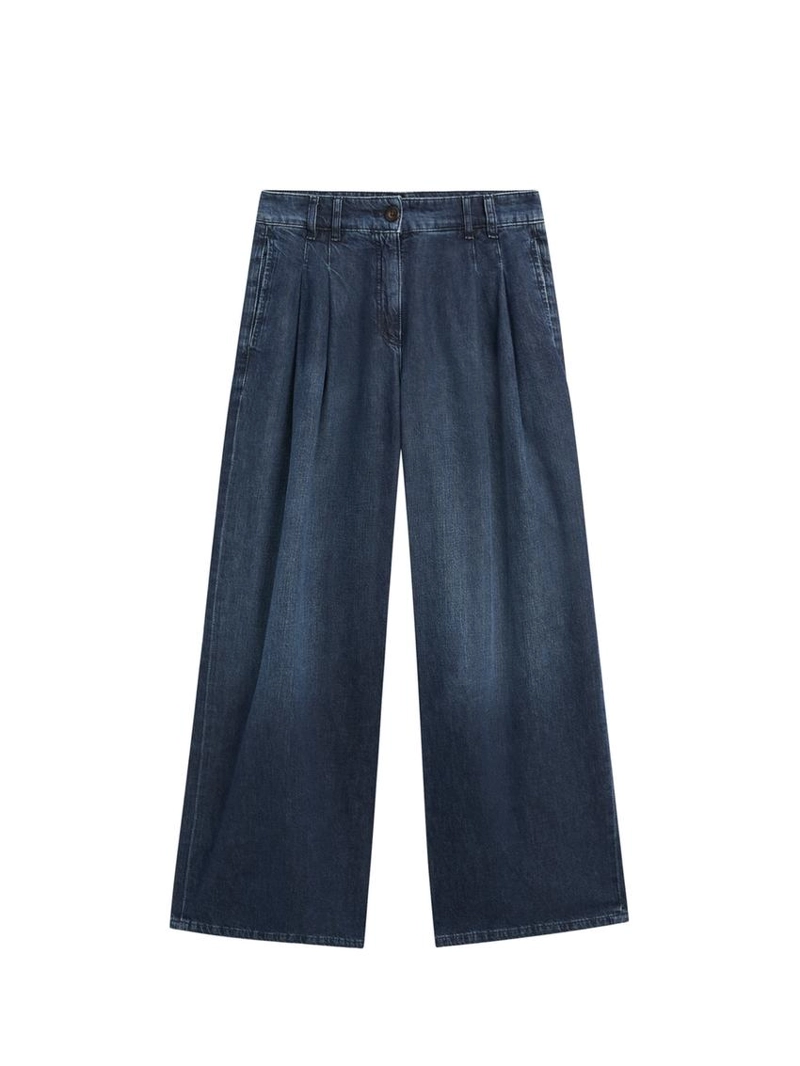 Джинсы с высокой посадкой и широкими штанинами