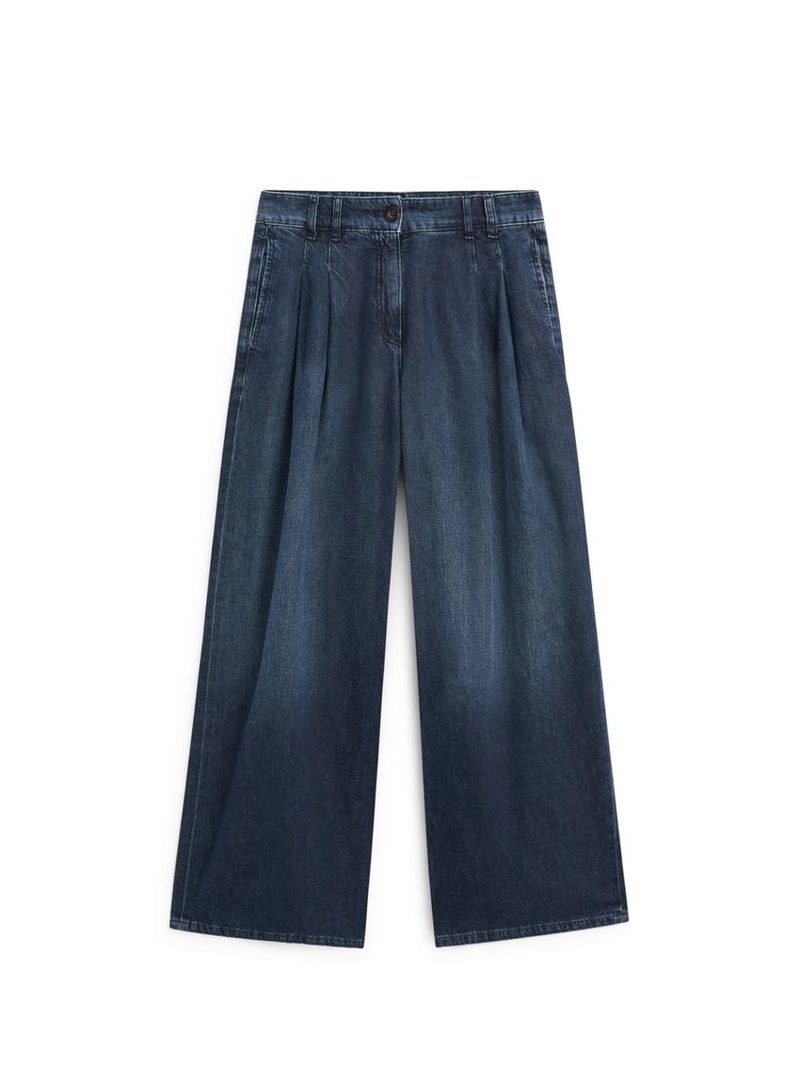 Джинсы с высокой посадкой и широкими штанинами