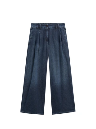 Джинсы с высокой посадкой и широкими штанинами- Заказать в России