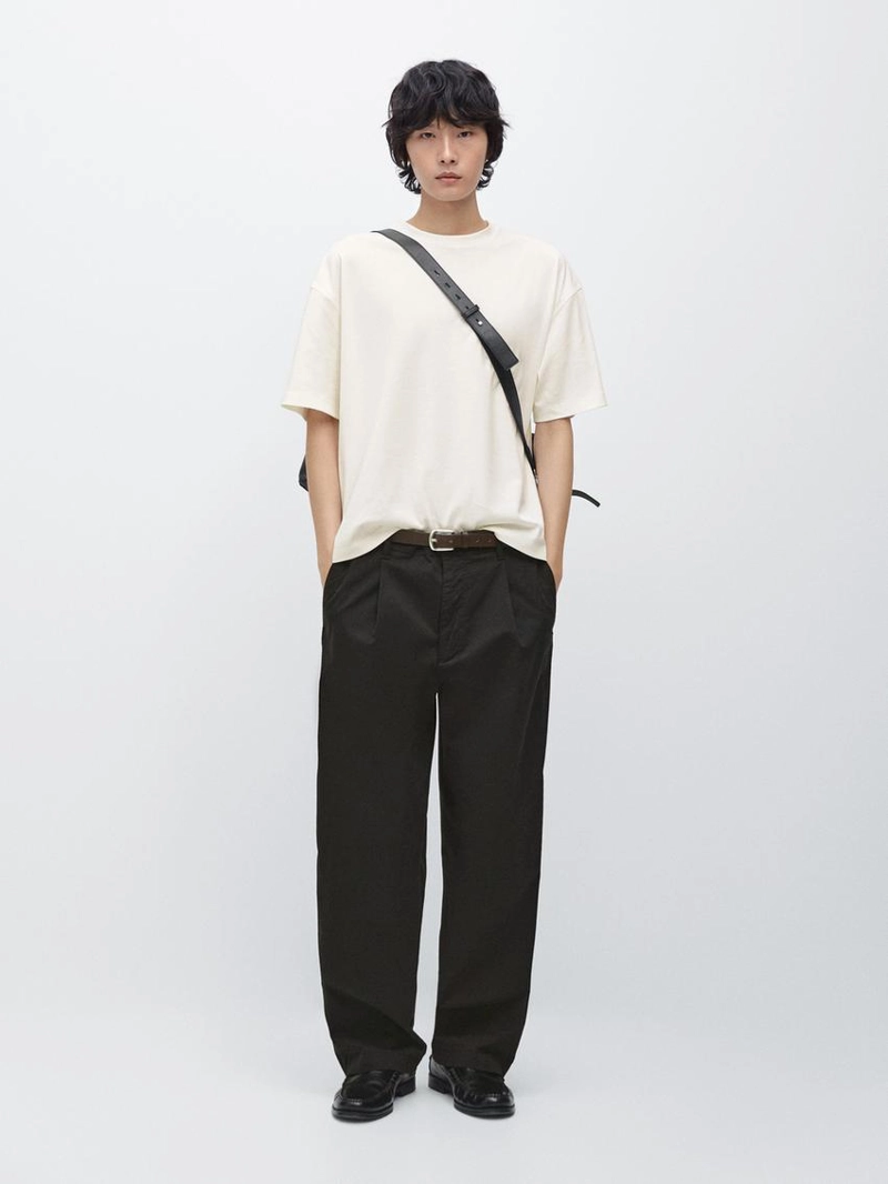 Хлопковые брюки модели barrel fit