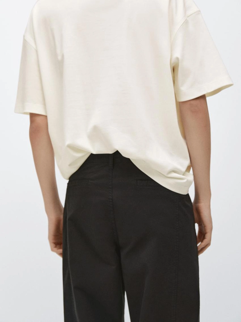 Хлопковые брюки модели barrel fit