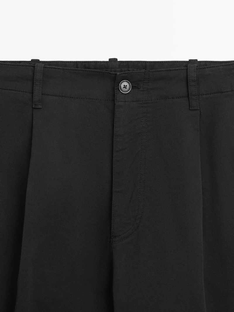 Хлопковые брюки модели barrel fit