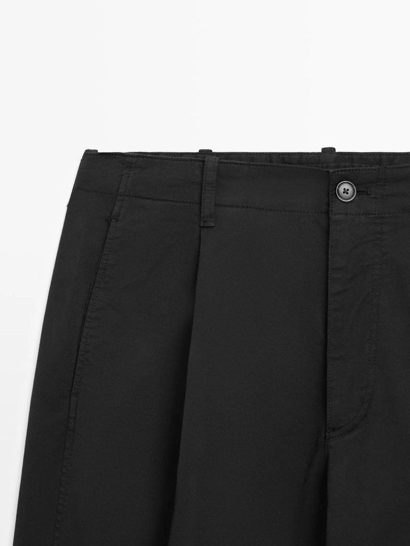 Хлопковые брюки модели barrel fit