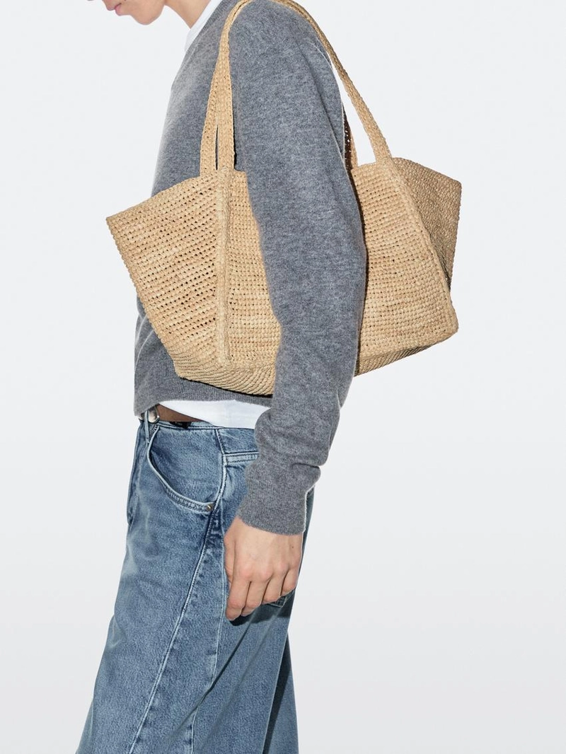 Сумка из 100% рафии среднего размера