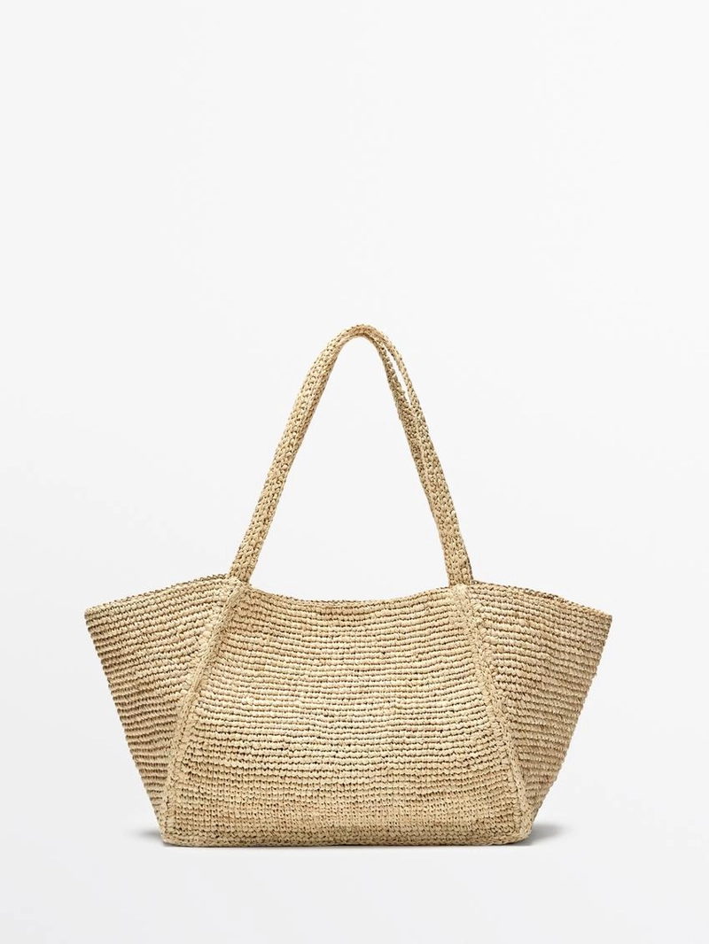 Сумка из 100% рафии среднего размера