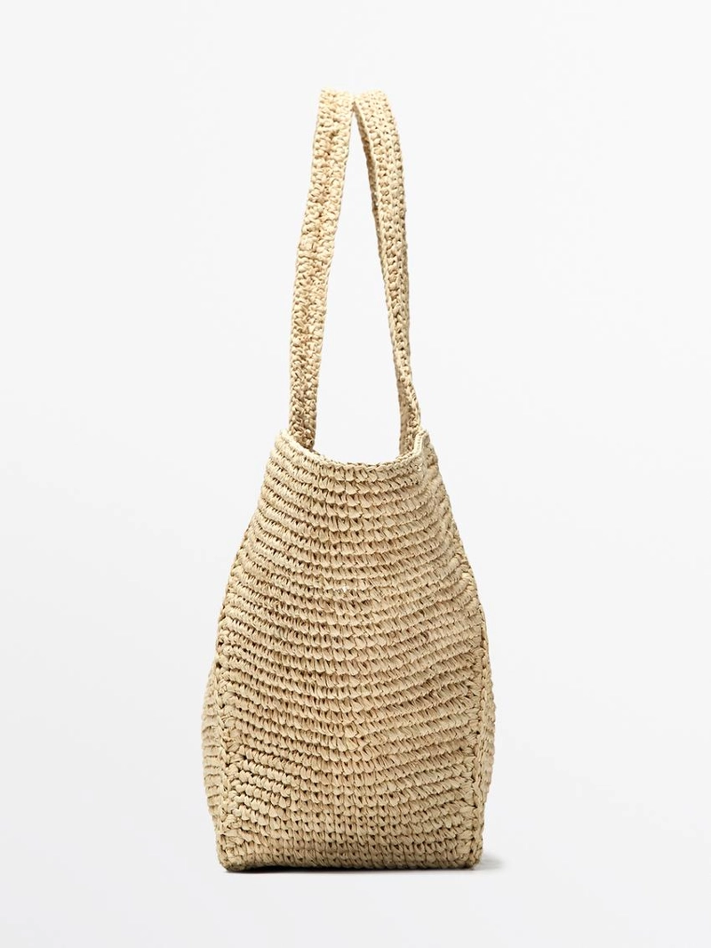 Сумка из 100% рафии среднего размера