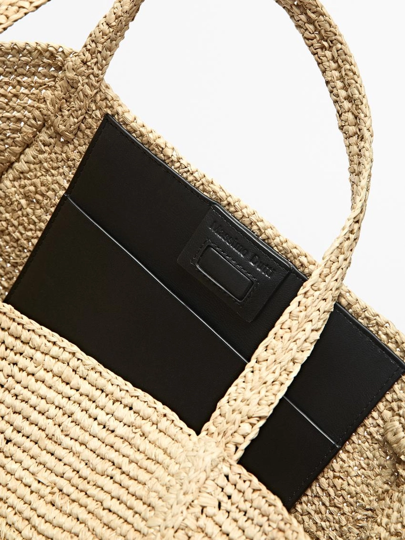 Сумка из 100% рафии среднего размера