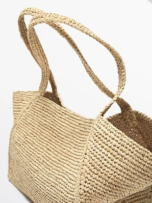 Сумка из 100% рафии среднего размера- Заказать в России