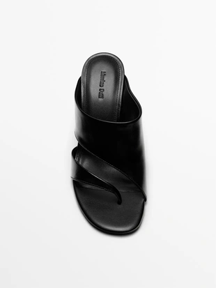 Кожаные клиновые сандалии- Заказать в России