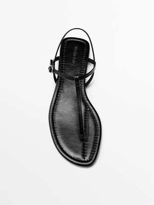 Босоножки с ремешками и разделителем пальцев на ноге- Заказать в России