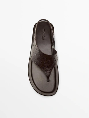 Сандалии с тиснением под кожу животного- Заказать в России