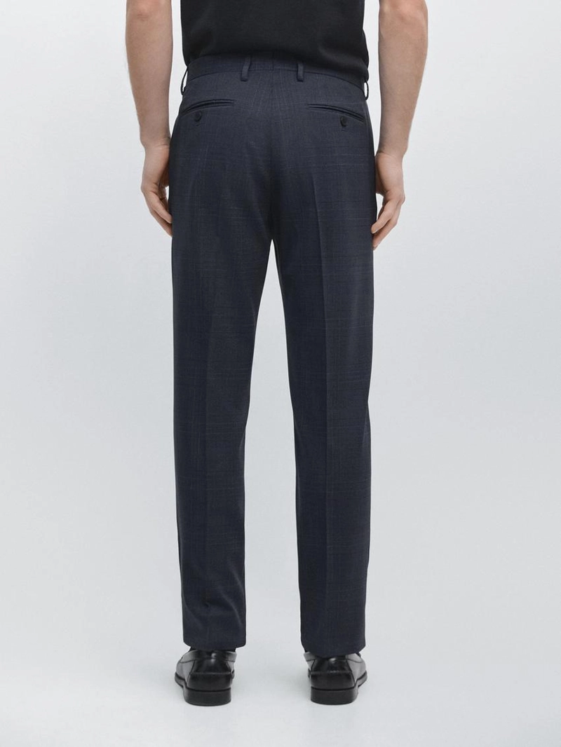 Брюки костюмные из прохладной шерстяной смеси в клетку
