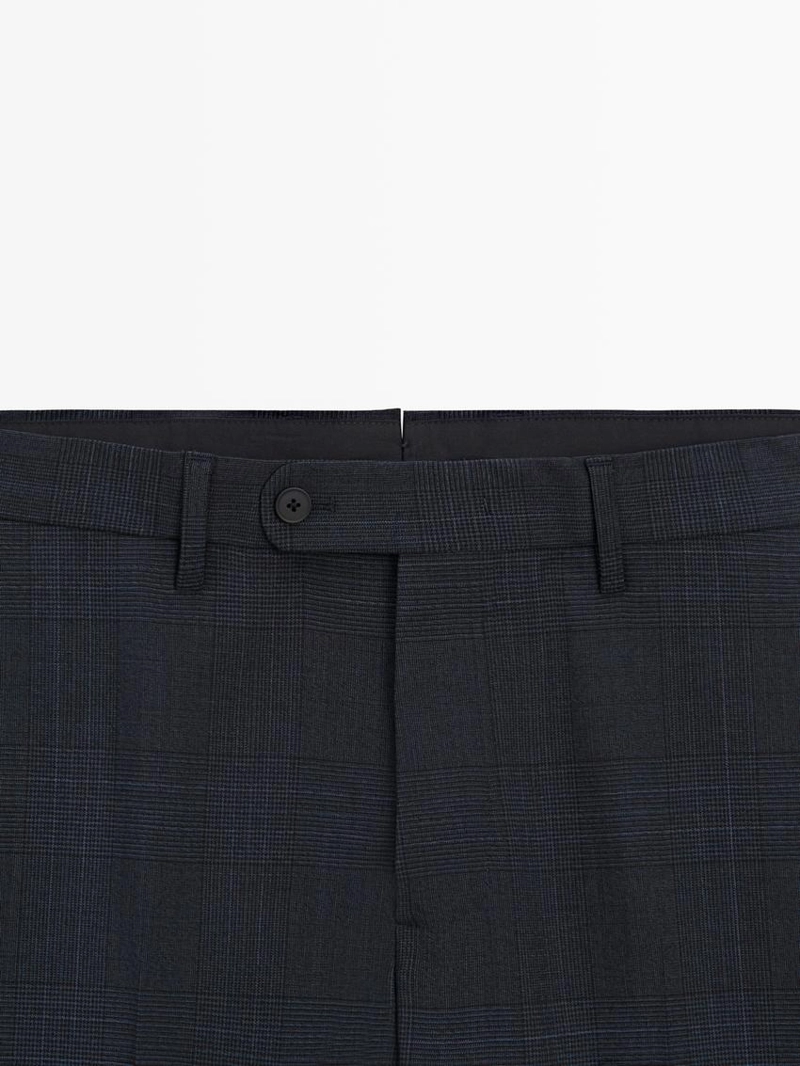 Брюки костюмные из прохладной шерстяной смеси в клетку