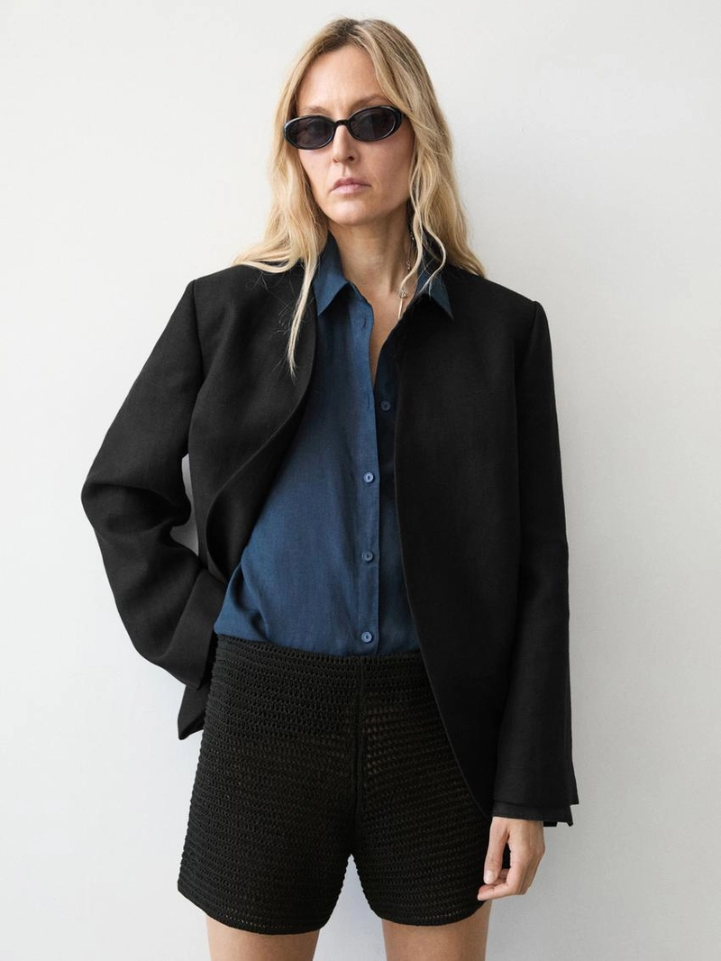 Шорты-бермуды из хлопкового трикотажа