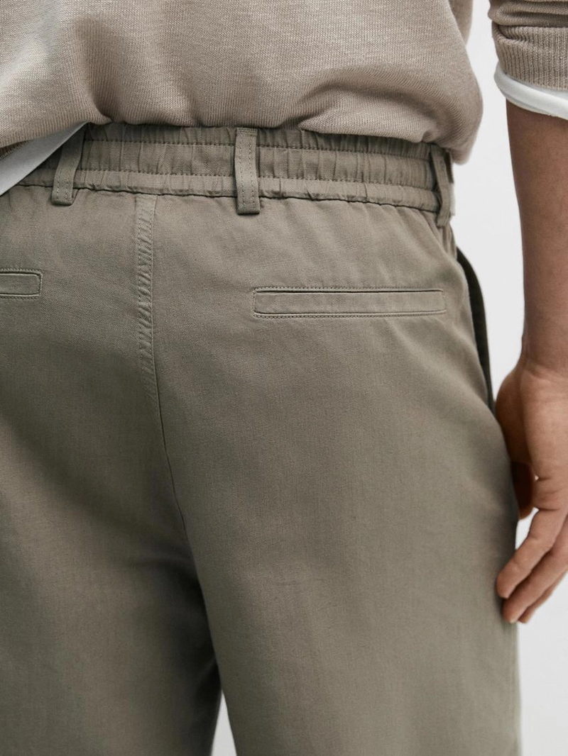 Бермуды из льняно-каменной ткани