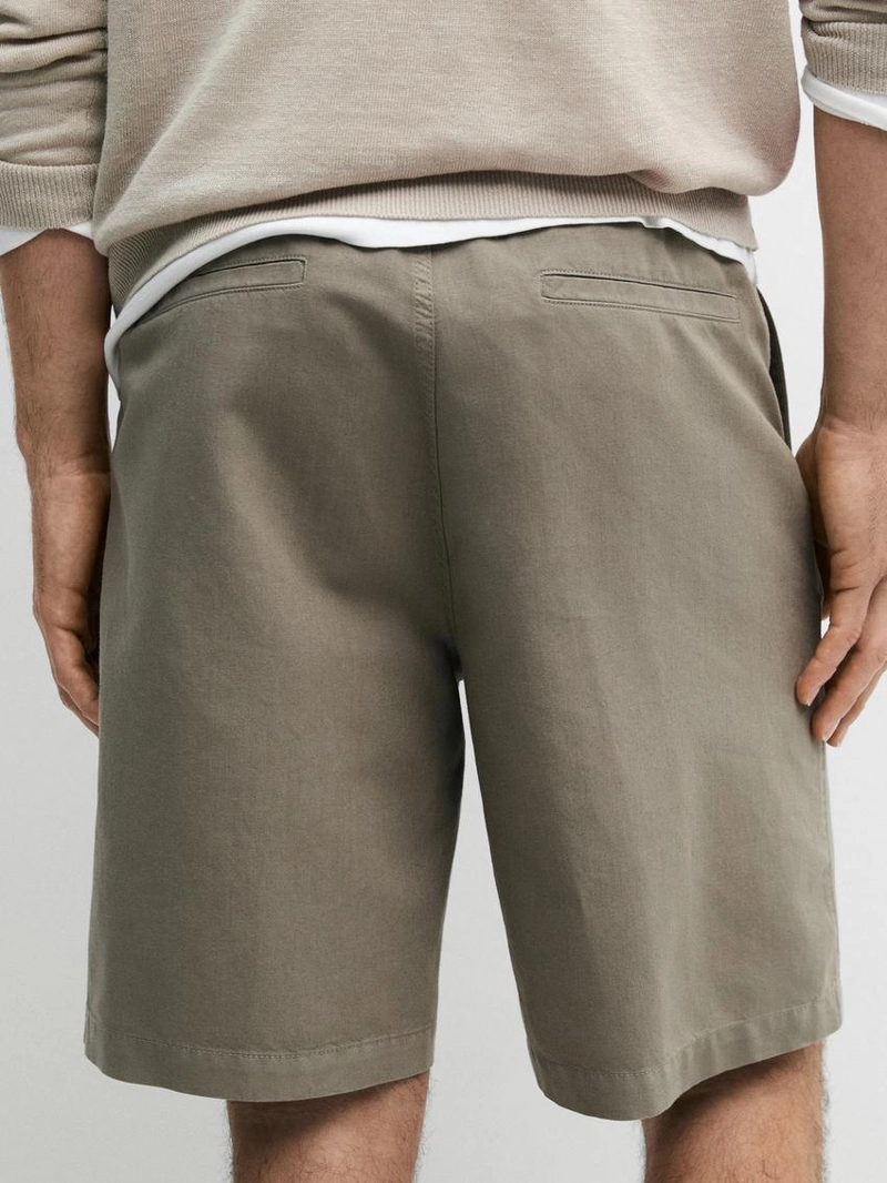 Бермуды из льняно-каменной ткани