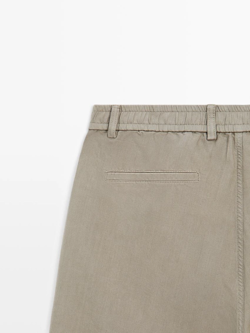 Бермуды из льняно-каменной ткани