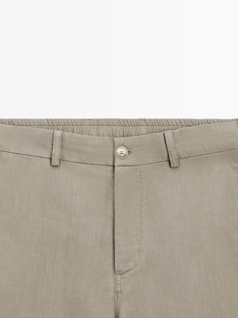 Бермуды из льняно-каменной ткани