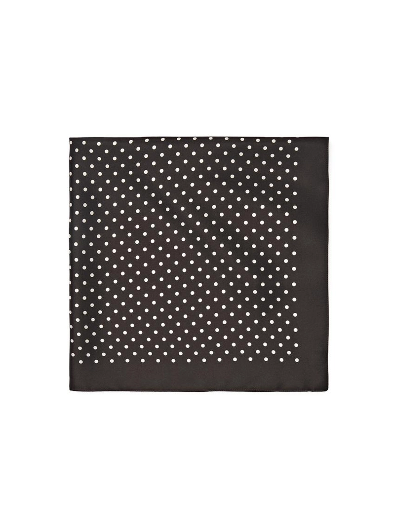Платок из 100% шелка с принтом в горошек