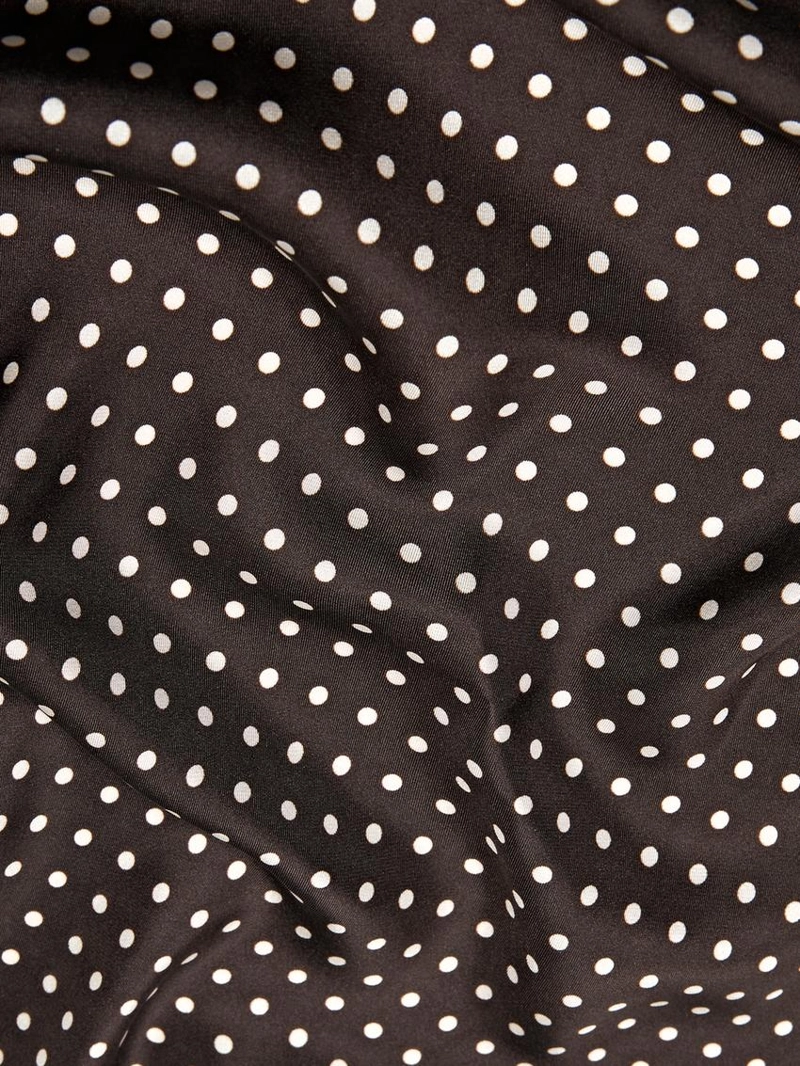 Платок из 100% шелка с принтом в горошек