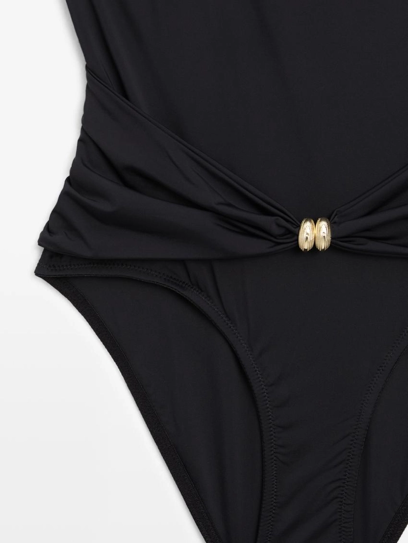 Купальник с деталями из страз