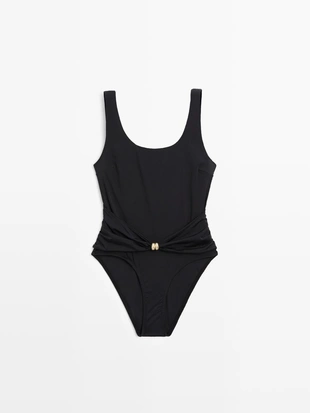 Купальник с деталями из страз- Заказать в России