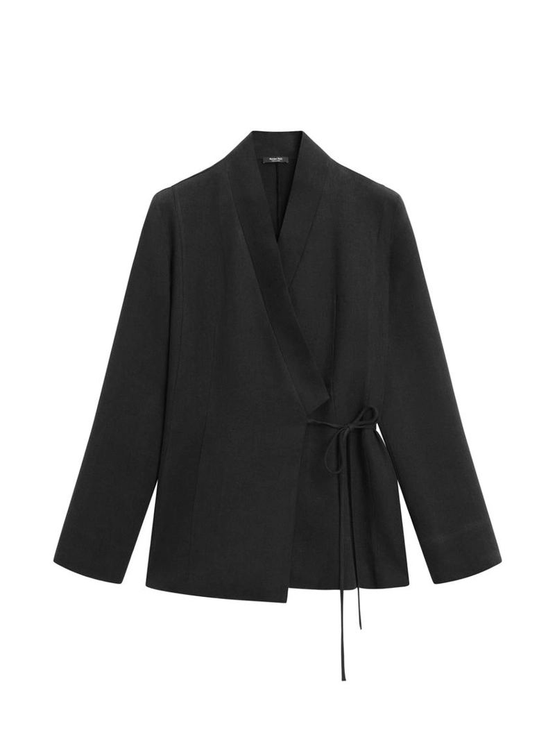 Облегающий халат из льняно-хлопкового смеси