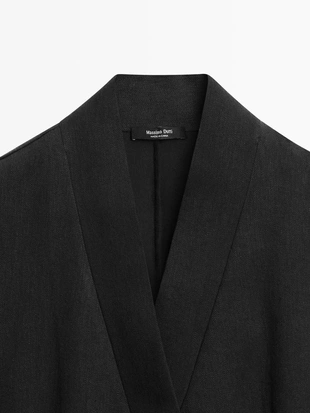 Облегающий халат из льняно-хлопкового смеси- Заказать в России