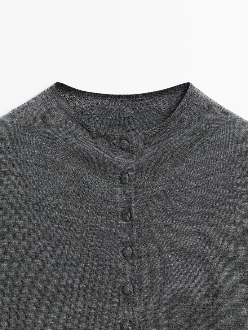 Кардиган perkins с воротником-стойкой и застежкой на скрытые пуговицы