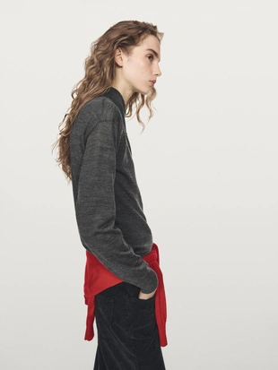 Кардиган perkins с воротником-стойкой и застежкой на скрытые пуговицы- Заказать в России