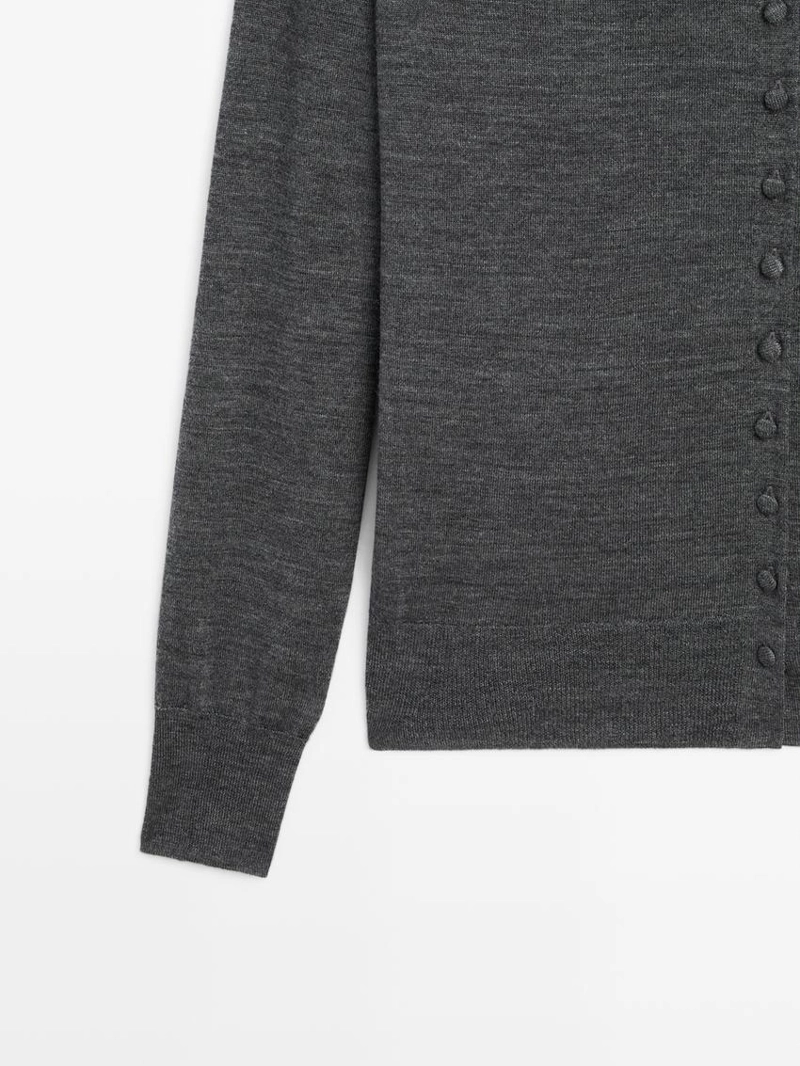 Кардиган perkins с воротником-стойкой и застежкой на скрытые пуговицы