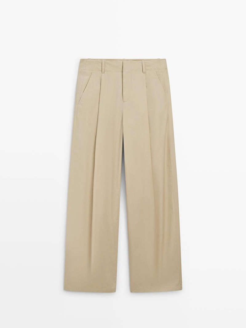 Широкие хлопковые брюки