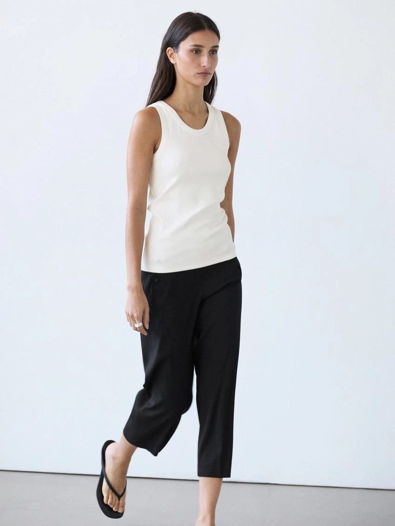 Топ с завязкой из хлопкового смесового материала