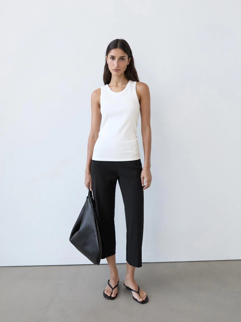 Топ с завязкой из хлопкового смесового материала