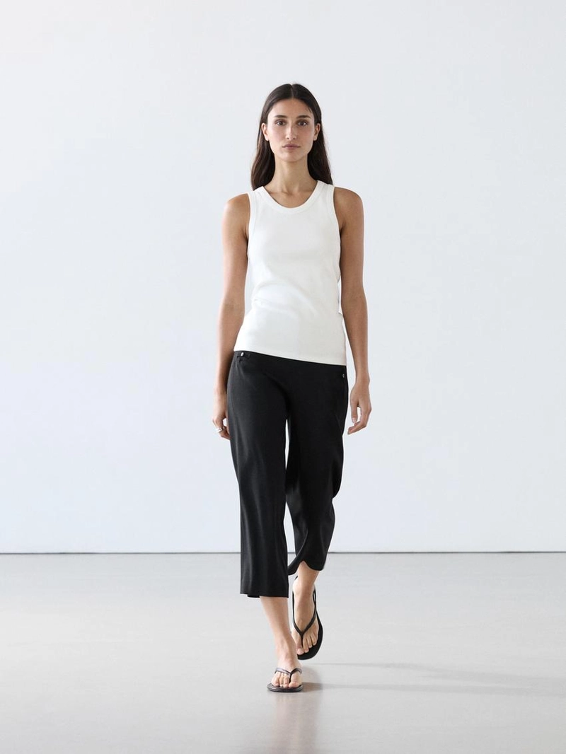 Топ с завязкой из хлопкового смесового материала