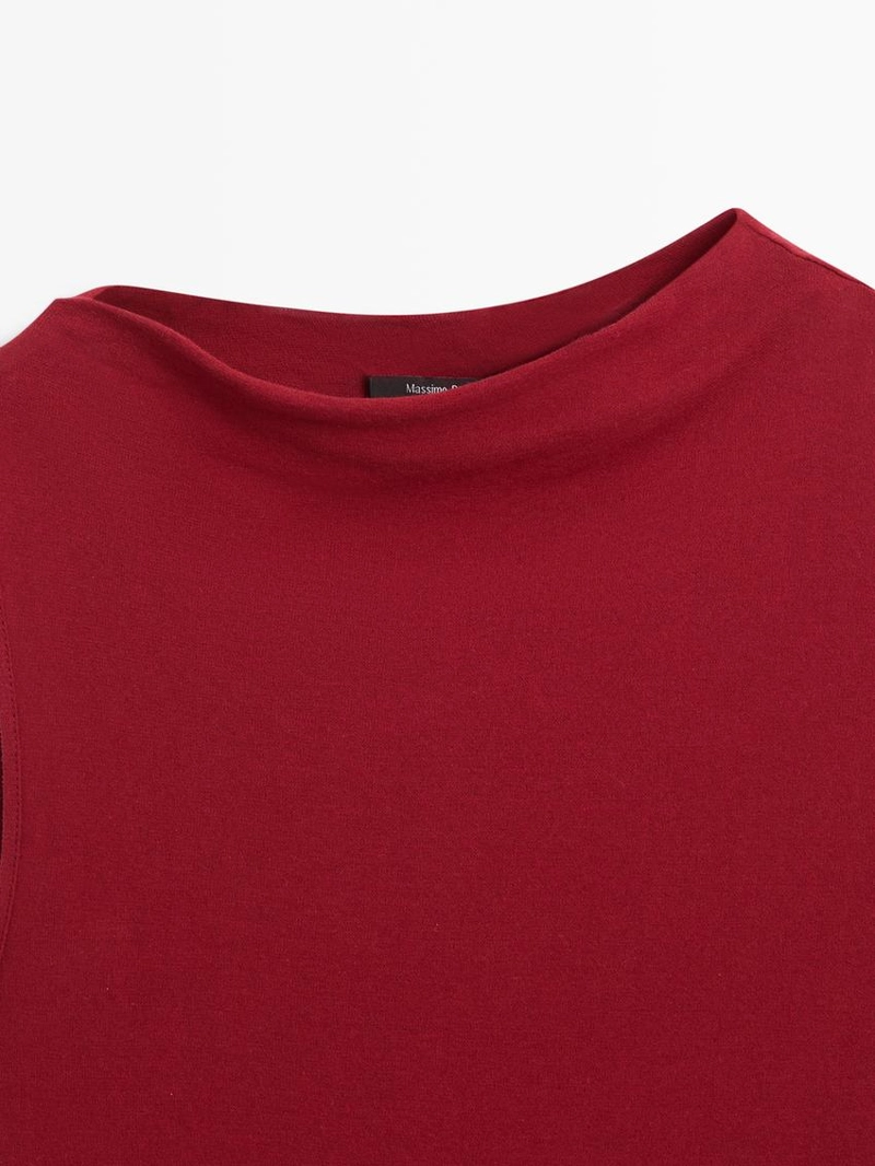 Топ из 100% хлопка с деталями складок