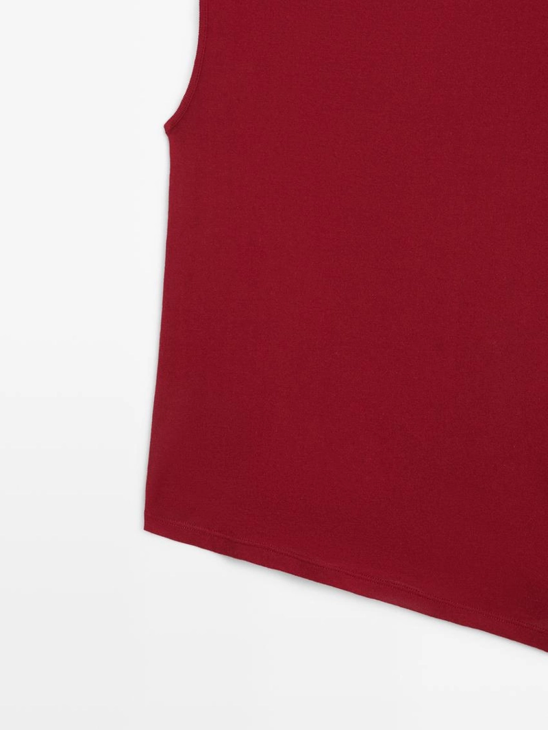 Топ из 100% хлопка с деталями складок