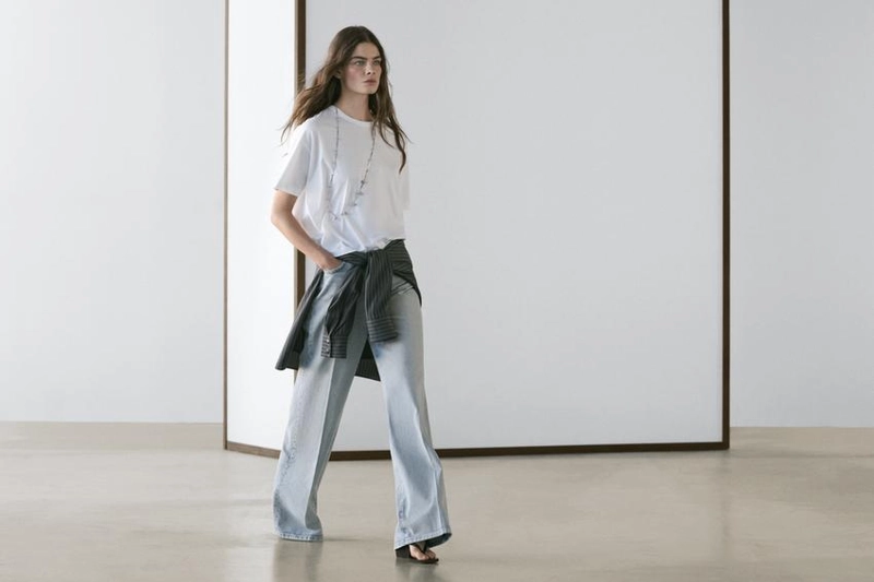 Футболка с короткими рукавами в стиле баллон из хлопка