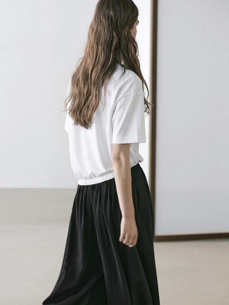 Футболка с короткими рукавами в стиле баллон из хлопка