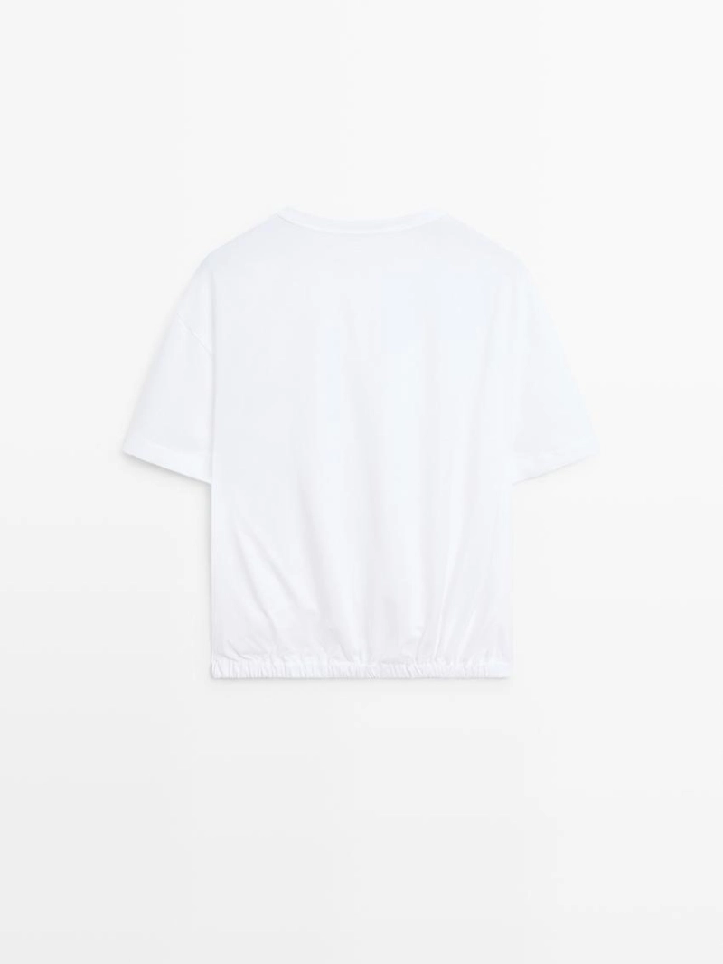 Футболка с короткими рукавами в стиле баллон из хлопка