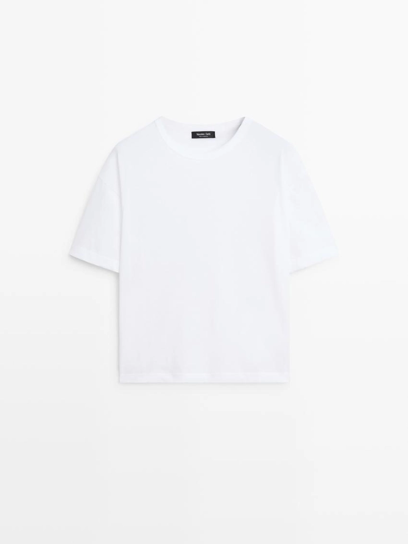 Футболка с короткими рукавами в стиле баллон из хлопка