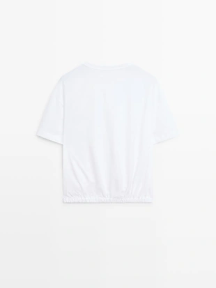 Футболка с короткими рукавами в стиле баллон из хлопка- Заказать в России