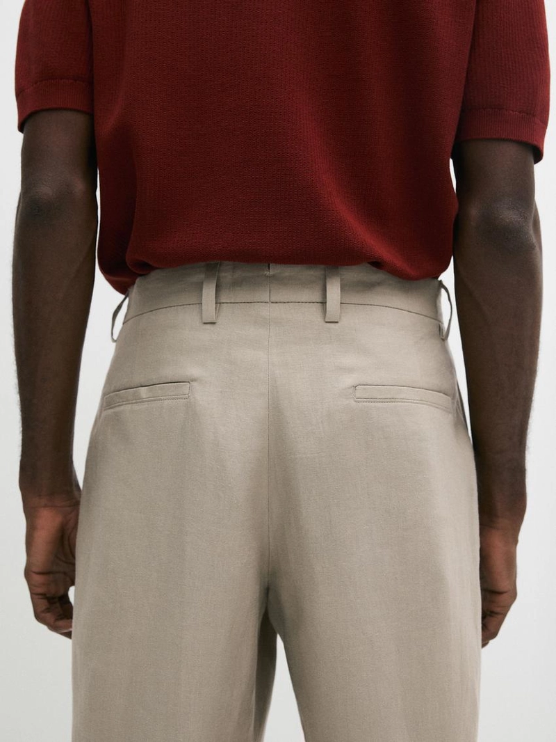 Брюки костюмные из льна