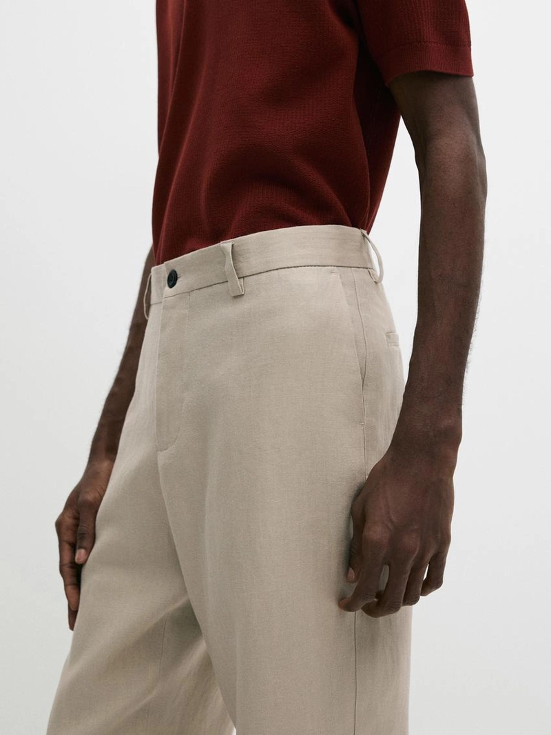 Брюки костюмные из льна