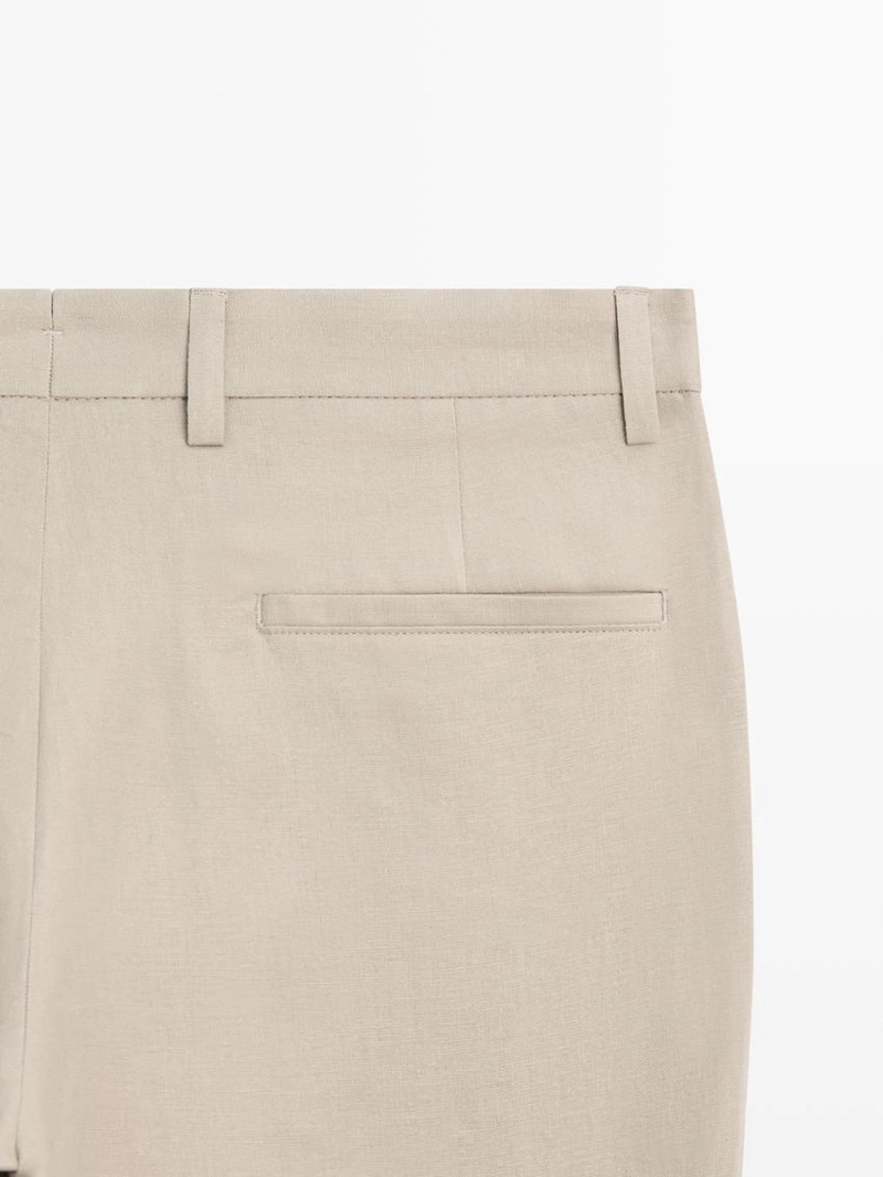 Брюки костюмные из льна