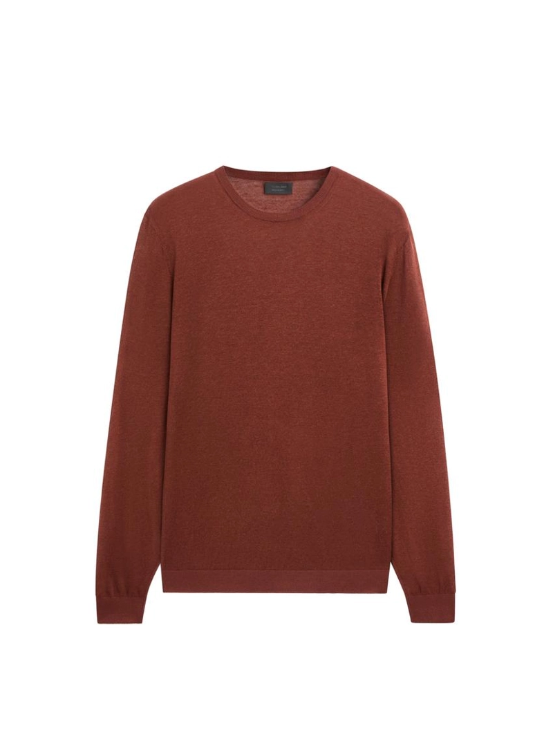 Свитер с круглым вырезом из льна и кашемира