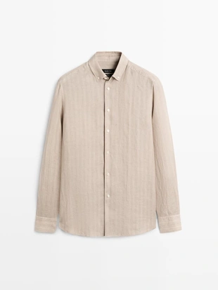 Рубашка из 100% льна- Заказать в России