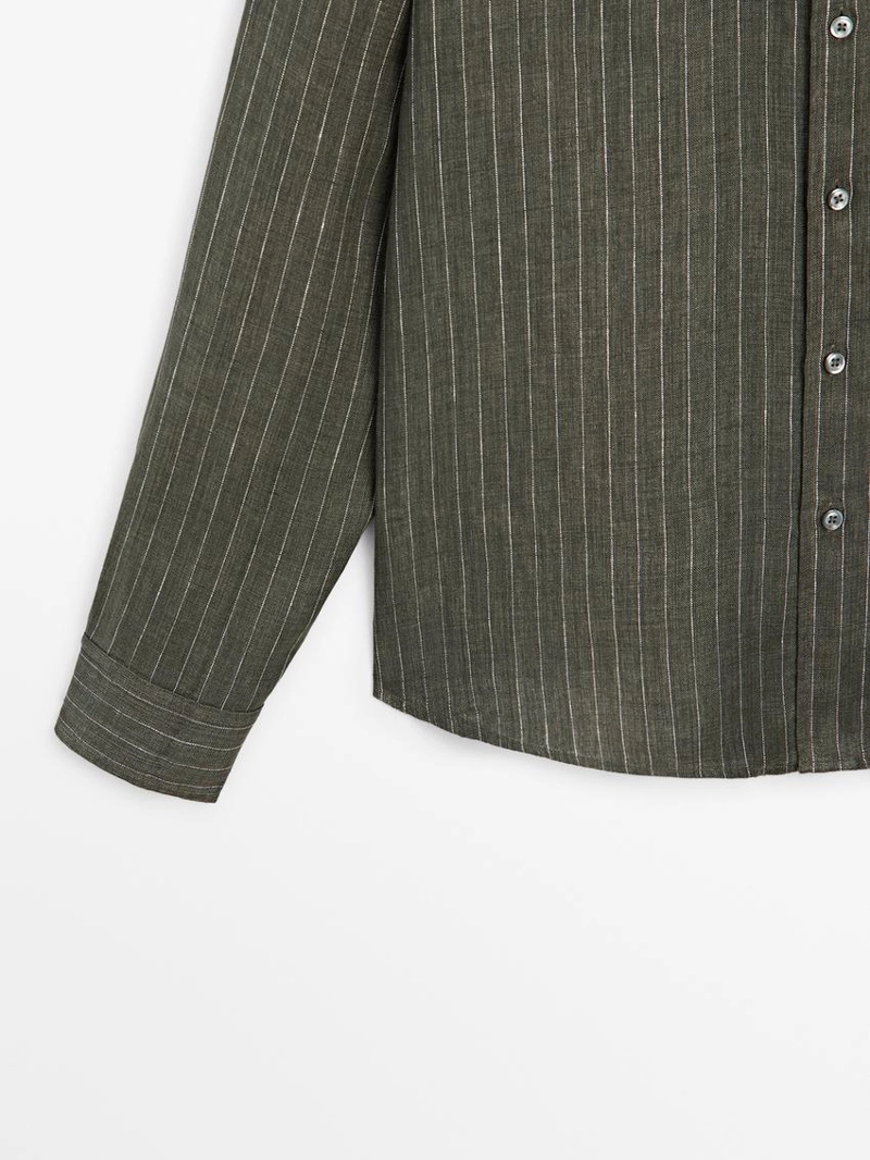 Рубашка из полосатого льна