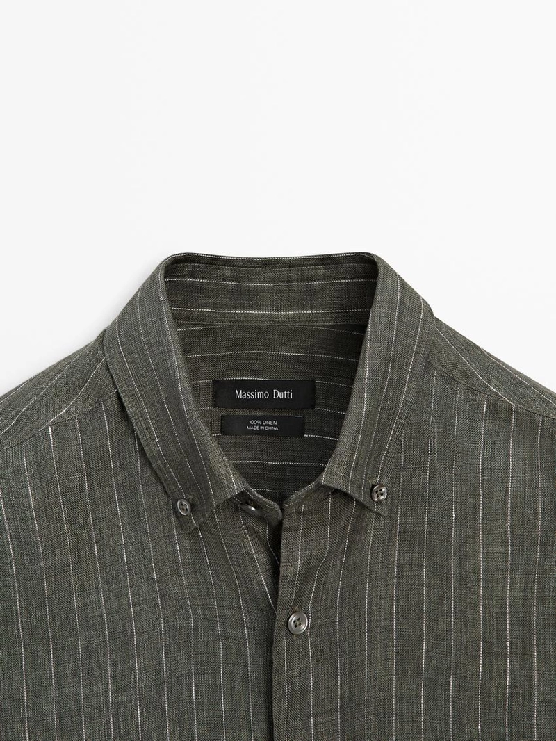 Рубашка из полосатого льна